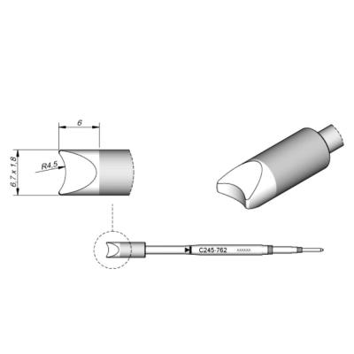 中国 JBC soldering tips C245762, welding bit C245-762 copper solder tips for JBC T245 handpiece 販売のため