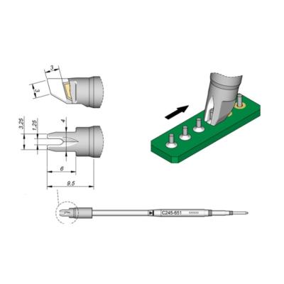 中国 JBC soldering tips C245651, welding bit C245-651 copper solder tips for JBC T245 handpiece 販売のため