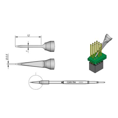 Cina JBC soldering tips C245764, welding bit C245-764 copper solder tips for JBC T245 handpiece in vendita