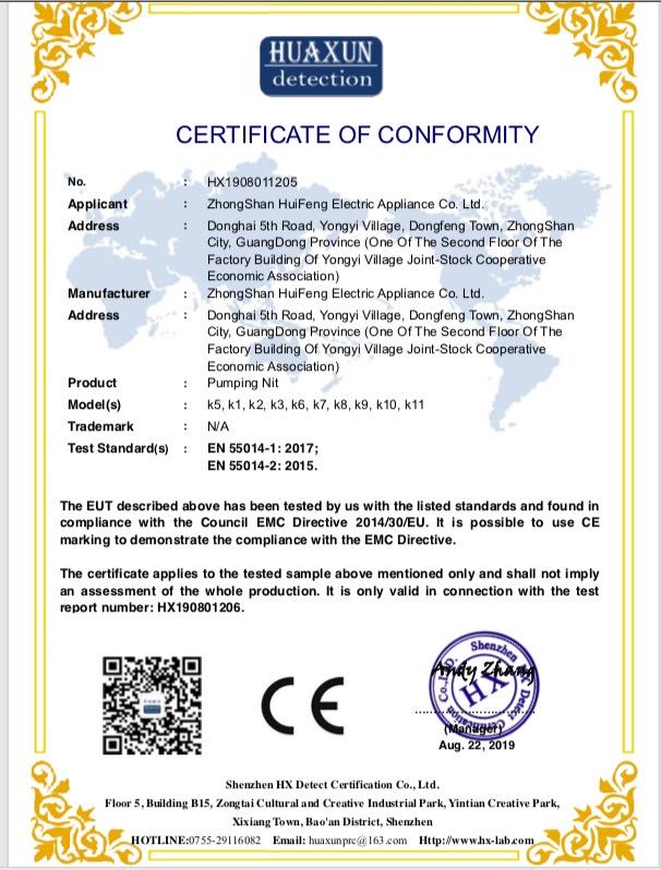 CE - Dongguan Yitao Electrical Appliances Co., Ltd.