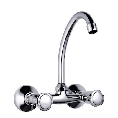 China Good Quality Thermostatic Wall Mounted Faucet TIEMA Faucets Kitchen Water Faucet Economy Double Handles Sink Mixer for sale