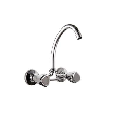 China Contemporary Double Handle Kitchen Wall Mounted Brass Single Wall Mounted Faucets for sale