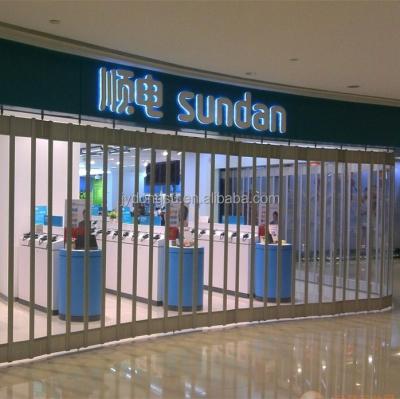 China Aluminum alloy polycarbonate anti-theft automatic folding door for shopping mall for sale