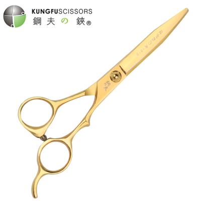 China Professional Hair Thinning Scissors Barber Hair Styling Stainless Steel Gold Salon Beauty Scissors 6 Inch for sale