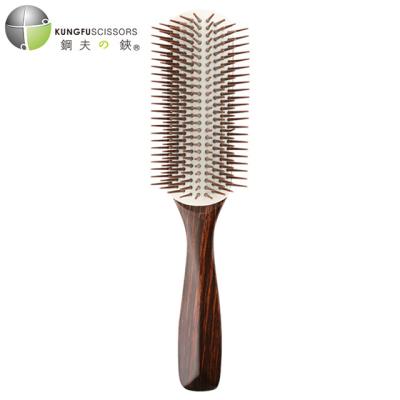 China KUNGFU Round Hair Brushes Manufacturers Natural Wooden Hair Brushes for Home and for Barber Salon Shop for sale