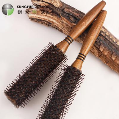 China Round Kungfu Hair Brushes Manufacturers Wooden Hair Comb Salon Brushes for sale