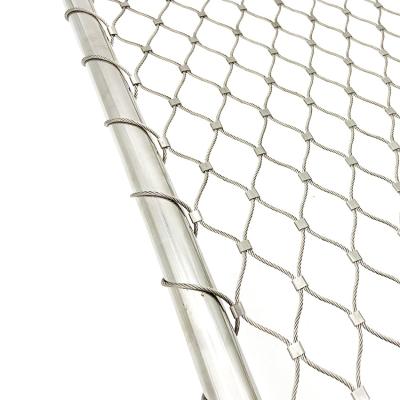 China Plain Weave Wire Rope / Railings Mesh Flexible Stainless Steel Stair Fencing Plain Weave 1.2-3.2mm Mesh Protecting Mesh Woven Diamond for sale