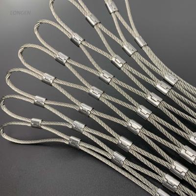 China Corrosion Resistance Manufacturer Customization Flexible Ferrule Stainless Steel Wire Rope Mesh /Cable Mesh for sale