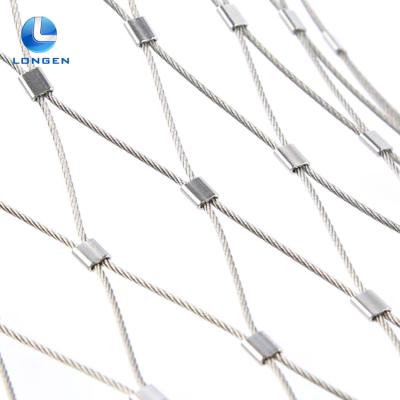 China Flexible Metal Rope Mesh Ferrule Stainless Steel Wire Rope Mesh Net for sale