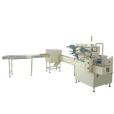 China Horizontal Single Row Biscuits Over-edge Biscuit Servo Food Three Packing Machine Trayless Packing Machine for sale