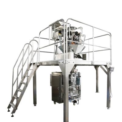 China Automatic vertical food grain bag packing machine with multi head snack granular weigher for potato chips for sale