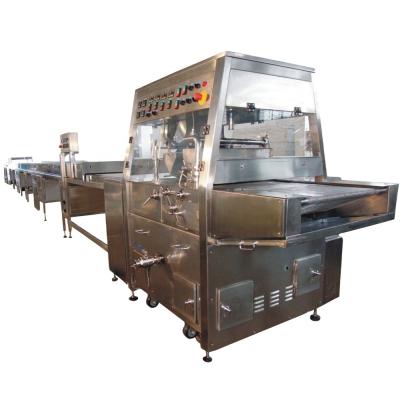 Chine Snack factory 900 mm chocolate enrober machine chocolate enrobing machine with cooling tunnel enrober chocolate à vendre