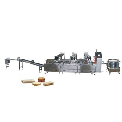 China Wafer Crispy Cookie Maker Automatic Sandwich Biscuit Jam Biscuit Forming Machine 6 LANE To Make Oreo Cookie for sale