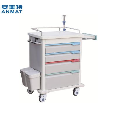 China ABS And Stainless Steel Medical Equipment Emergency Trolley Trolley For Hospital for sale