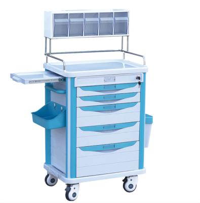 China Modern Hospital Trolley Clinic Medical Emergency Antirust Trolley for sale