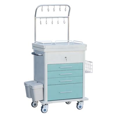 China Easy Clean Medical Service Trolley Medical Trolley With IV Stainless Steel Hook for sale