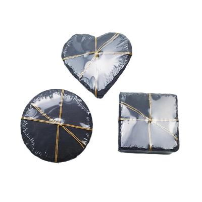 China China Slate Craft Round Black Slate Coaster Gift Home Decor Personalized Slate Stone Coasters for sale