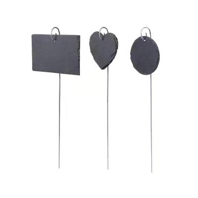 China Europe Handmade Slate Natural Decorative Black Garden Label /Plant Marker /Plant Tags for sale