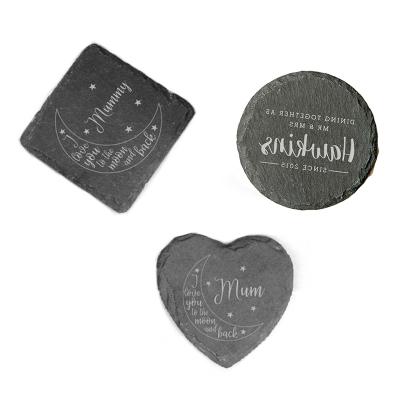 China China factory hot sale round natural slate craft slate coaster set wholesale slate coaster for sale