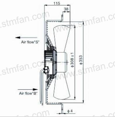 China Material of Construction Shop DC Brushless Low Noise Cooling Ventilation Cooling EC 315 Outer Rotor Axial Fan for sale