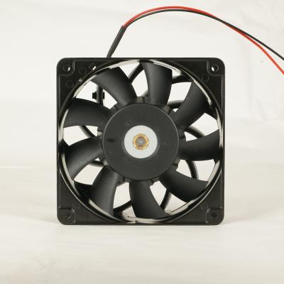 China Hotels HY-12038HDB Black Alloy Frame Sleeve DC / Ball Bearing Exhaust Axial Flow Vertical Ventilation Computer Cooling Fan for sale