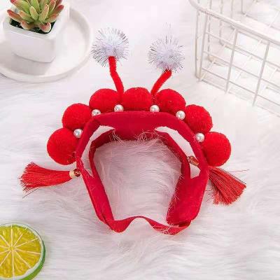 China Halloween Viable Red Dogs Hats Classic Plush Pet Hat For Dog Party Clothes Dog Hats Wholesale for sale