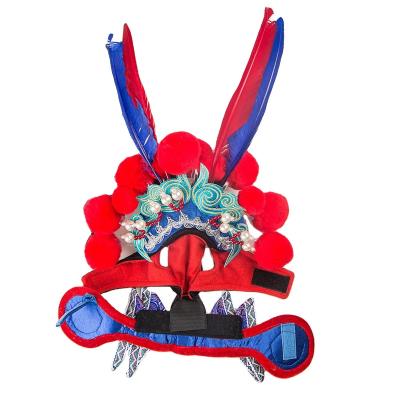 China Viable New Chinese Style Pet Dog Headwear Pet Peking Opera Funny Peking Opera Hat for sale