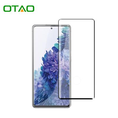 China 9H OTAO Hardness For Samsung S22 S21 S20 Edge Glue Support Silk Printed Fingerprint Open Tempered Glass Screen Protector With OEM Service for sale