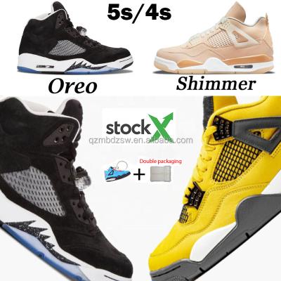 China Newest Durable Basketball Shoes High Quality Women's AJ Retro OG 5 4 5s Oreo Shimmer Mens Fashion Sneakers Shoes For Men for sale