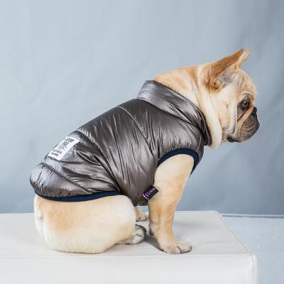 China Two-foot Dog Clothes New Pet Clothes Cotton Viable Bright Surface Vest Cotton Combat Coat for sale