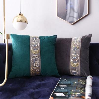 China Anti-bacteria Shinnwa European light lace pillow bedside sofa cushion waist pillow velvet pillowcase bed decoration for sale