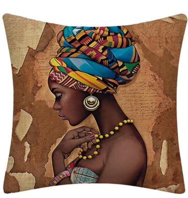 China Hotel Shinnwa African Art Woman Oil Painting Decorate Line Style Cushion Sofa Cover for sale