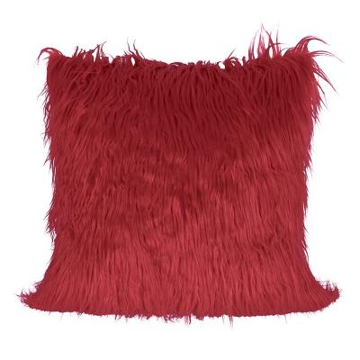 China Simple Wholesale Custom Color Long Hair Home Decorative Faux Fur Cushion Cover For Sofa for sale