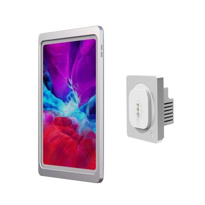 China Metal 11 Inch Tablet Wall Station Charger Magnetic Holder Wireless Charging Wall Mount For iPad Pro 1/2 iPad Air4 for sale