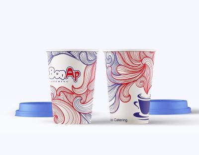 China 12oz 420ml Hot Water Beverage Coffee Cup Recyclable Paper Cup Single Wall Eco-friendly Paper Single Wall Cup Packaging Customization for sale