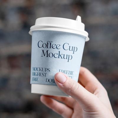 China 8oz 280ml Hot Water Beverage Double Cup Wallpaper Aseptic Custom LOGO Kraft Paper Cup Disposable Coffee Cup for sale