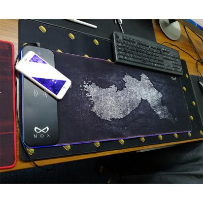 China Wireless Mouse Pad Anti Slip Charging PASSIONATE Large Custom Mousepads With Padding Mat for sale