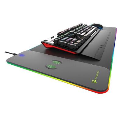 China HOT 5W 10W Keyboard Mat RGB LED Light Gaming Fast Wireless Charging Mouse Pad with Wireless Charger for sale