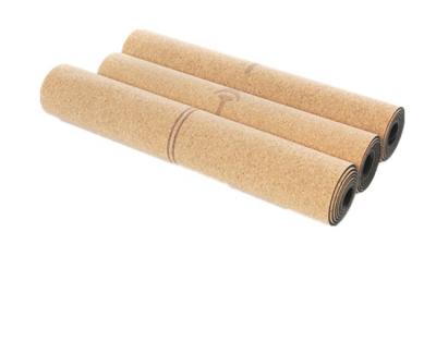 China Cork+rubber Quanbao 5MM natural rubber and Cork Yoga Mat, eco-friendly anti slip with custom pattern for yoga, Pilates and fitness for sale