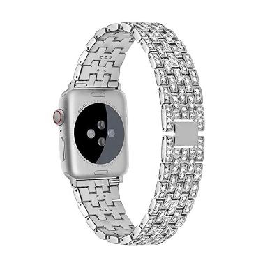 China Luxury Wholesale For Apple Watchband Apple Watch8 7 Diamond-encrusted Watch Band 6 5 By 4 Metal Stainless Steel for sale