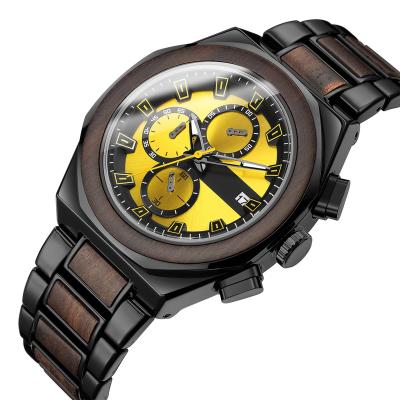 China Kunhuang watch men's watch multi-function waterproof chronograph pure wood quartz pure wood wristwatch wood watch unisex watch for sale