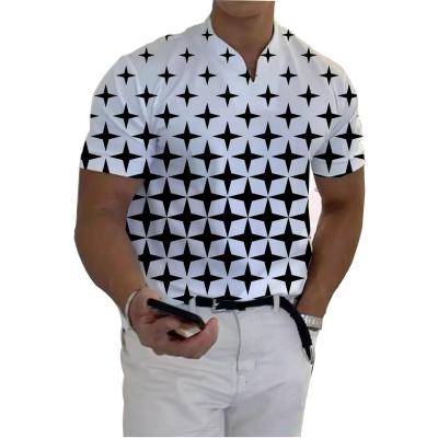 China 2022 Anti-wrinkle men's casual T-shirts fashion 3D printing V-neck short sleeve tops summer trend T-shirts factory outlet for sale