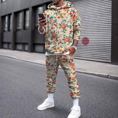 China 2022 New Element Flower Print Men'S Sweater Breathable Hooded Suit for sale