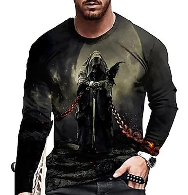 China New Anti-wrinkle Manufacturers Mens Big Animal Cartoon Printing Long Sleeve Shirts for sale