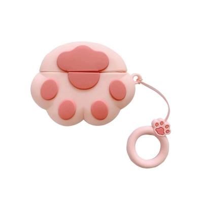 China Cute Retro 3D Cat Paw Silicone Pink Cartoon Earphone Cover For Apple Airpods Pro Silicon Airpods Case for sale