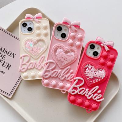 China Cute 3D Cartoon Love Heart Shockproof Phone Case For iPhone 14 pro 13 12 11 pro 14plus max shockproof soft back cover for sale