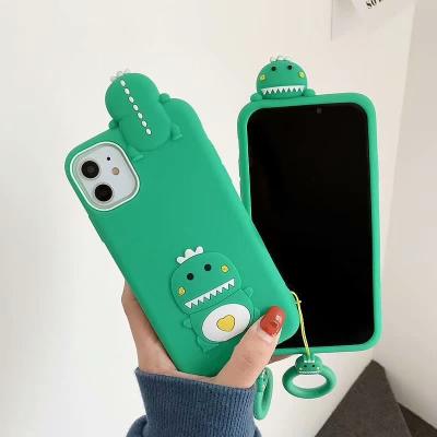 China New Arrival 3D Cartoon Shockproof Case For iPhone 11 pro Max Silicone Dinosaur Phone Case For iPhone 7 8Plus for sale