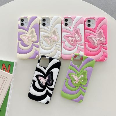 China Cute Butterfly Shockproof Silicone Protective Case For iPhone 14 13 Max 11 Silicone 12 Pro Cartoon Shockproof Soft Cover for sale