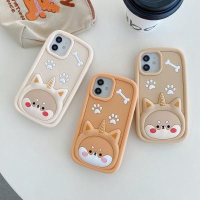 China 3D Corgi Shockproof Case For iPhone 8 Splus Dog Lovely Cute Cartoon Animal Pattern TPU Soft Phone Cover for sale