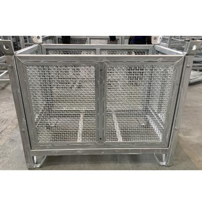 China Customized Collapsible Lockable Metal Wire Mesh Roll Storage Pallet Cage Manufacturer for sale